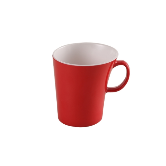 DOUBLE COLOR OVAL MUG 3.5" RED WHITE