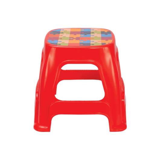 SQUARE STOOL HIGH RED