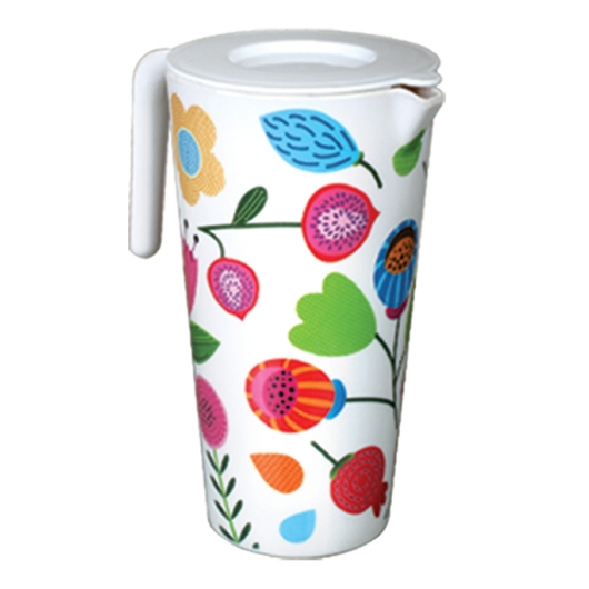 LOVELY SMART JUG WITH LID FLOWERS 1.5LTR
