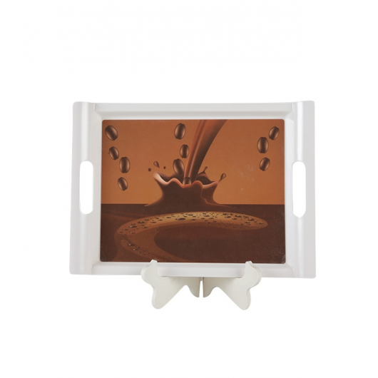 ITALIANO ASSORTED DESIGN COFFEE SPLASH RTG HANDLE TRAY 12.6"