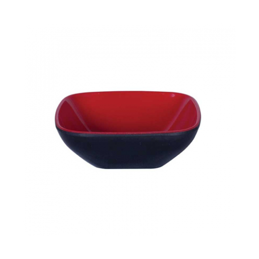 3" SQUARE DOUBLE COLOR BOWL(BLACK-RED)