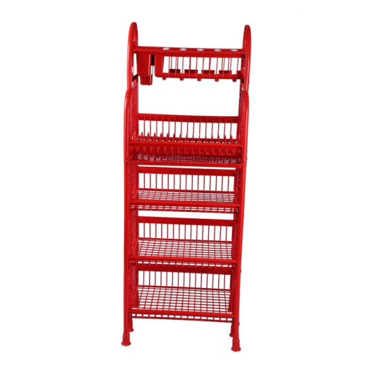 CLASSIC QUEEN KITCHEN RACK WITH TRAY 5 STEP RED